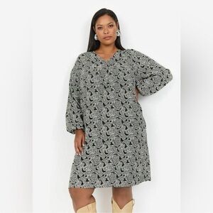 WASABI CONCEPT: Elegant Black and White Patterned Dress NWT